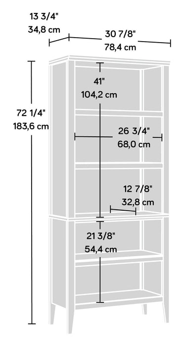 Clark 31” 5-Shelf Bookcase - White