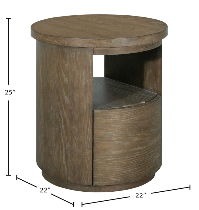 Eldon 22” Modern Round Solid Wood End Table with Storage - Porpoise