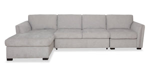 Vault 3-Piece Left-Facing Sectional with Sofa Bed Loveseat, Storage Chaise and Storage Chair - Grey