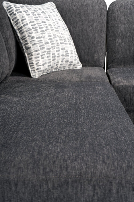 Made in Canada Morgan 2-Piece Left-Facing Chenille Fabric Sectional with Sofa and Accent Pillows - Grey