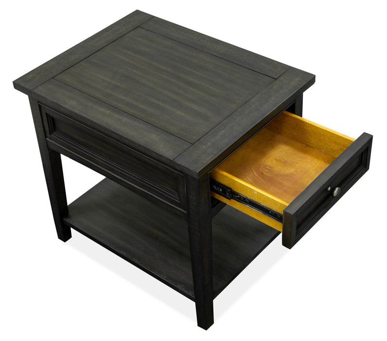 Hanson 20” Traditional Pine End Table with Storage - Graphite