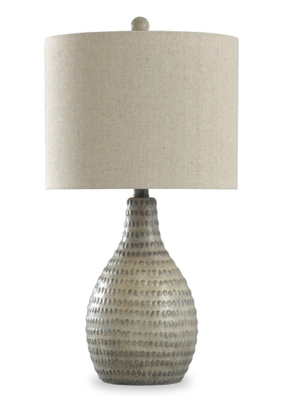 Atlas 26” Greige Polyresin Table Lamp | Lampe de table Atlas de 26 po en polyrésine grège