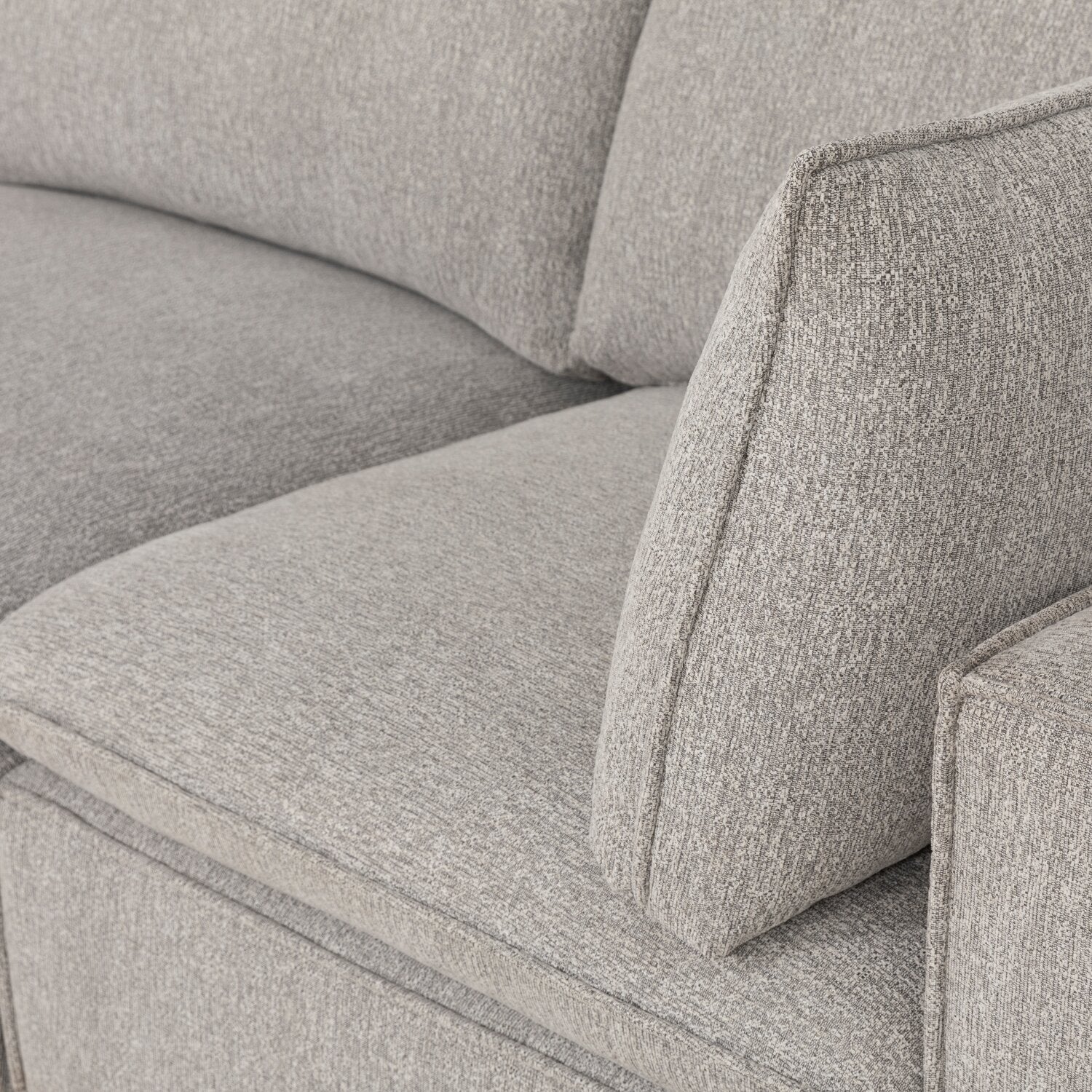Fusion Modular 83.46" Silver Grey Chenille Fabric Loveseat with Rem