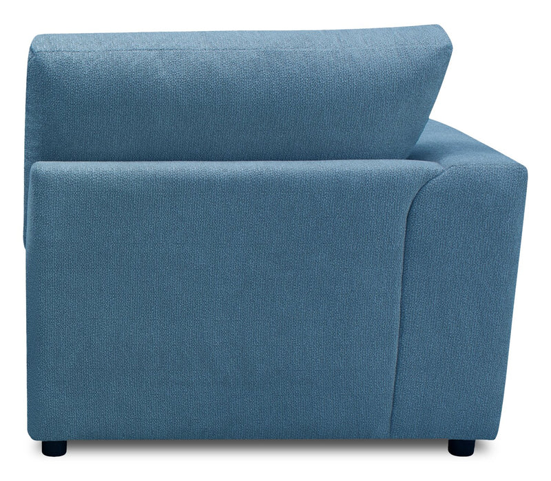 Voyage Modular Fabric Left-Facing Chair with Removable Back Cushions – Blue