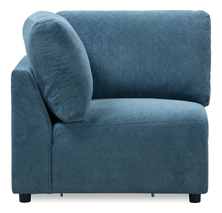 Voyage Modular Fabric Corner Chair with Removable Back Cushions – Blue