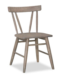 Remi Dining Chair with Curved Slat-Back - Brown 