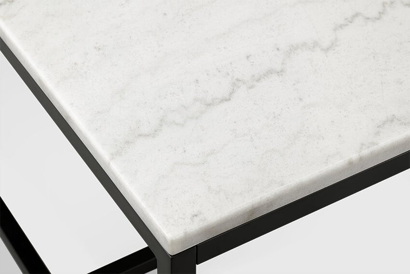 Webber 46\" Modern Marble Coffee Table - White