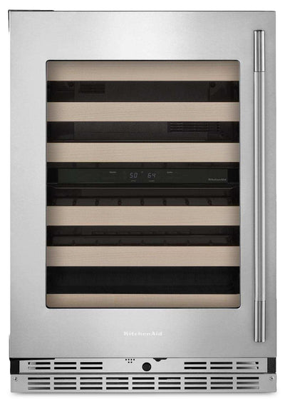 KitchenAid 24" Undercounter Wine Cellar - PrintShield™ Stainless Steel - KUWL524SPS | Cellier KitchenAid de 24 po sous le comptoir - acier inoxydable PrintShieldMC - KUWL524SPS