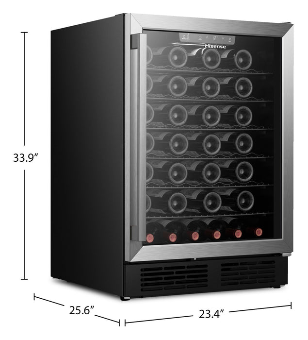 Hisense 5.4 cu. ft. 54-Bottle Hybrid Beverage and Wine Cooler with Reversible Door - Black - HWS054B1ASD