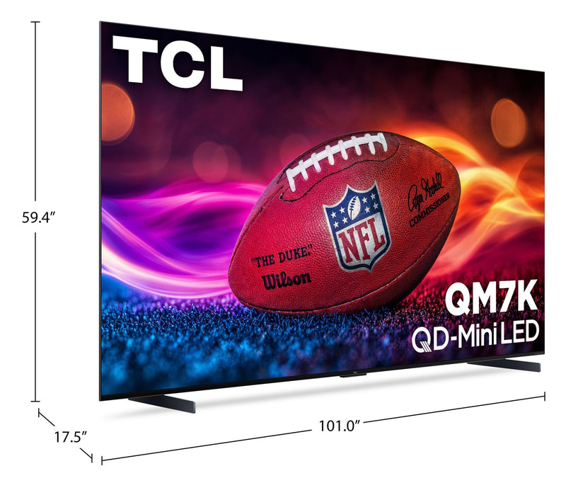 TCL 115\" QM7K QD Mini-LED QLED 4K UHD Smart Google TV (115QM7K) - 2025 Model