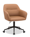 Stevie 23\" Swivel Leather-Like Office Chair with Adjustable Height – Dark Brown