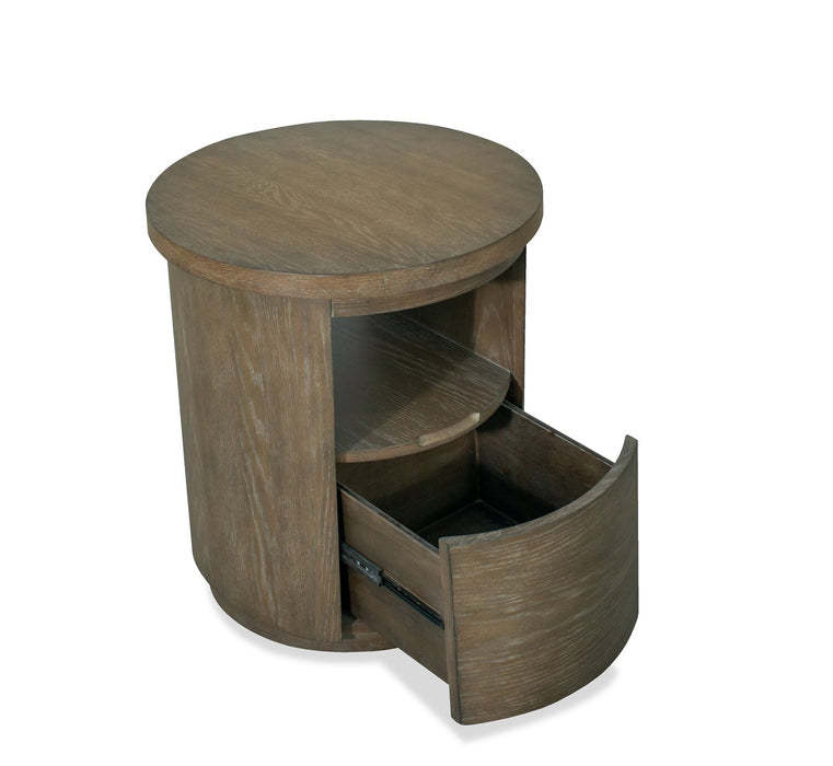 Eldon 22” Modern Round Solid Wood End Table with Storage - Porpoise