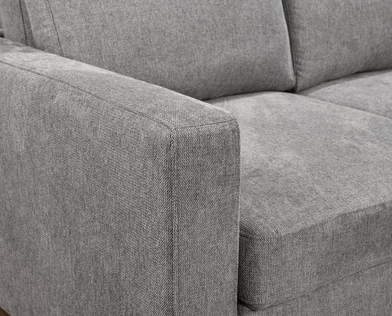 Drift 66.5\" Linen-Look Fabric Sleeper Sofa with Track Arms - Grey