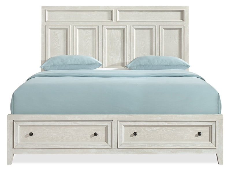 Casa 5pc Bedroom Set with Bed, Dresser & Mirror, Wood, White - King Size