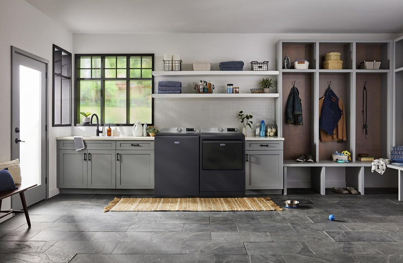 Maytag 6.0 Cu. Ft. Pet Pro Smart Top-Load Washer and 7.4 Cu. Ft. Electric Dryer – Midnight Steel 