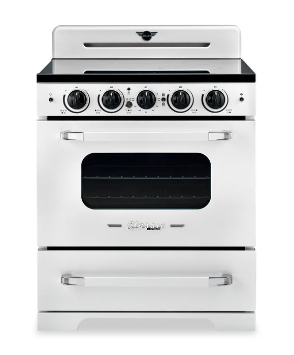 Classic Retro by Unique 30\" 3.9 Cu. Ft. Induction Range - Marshmallow White - UNQ-30CR IC W 