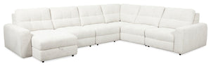 Scott Living Elevate Modular 6-Piece Left-Facing Chenille Fabric Power Reclining and Sliding Sectional - Beige