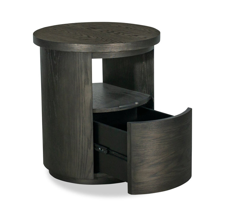 Eldon 22” Modern Round Solid Wood End Table with Storage - Coffee Bean