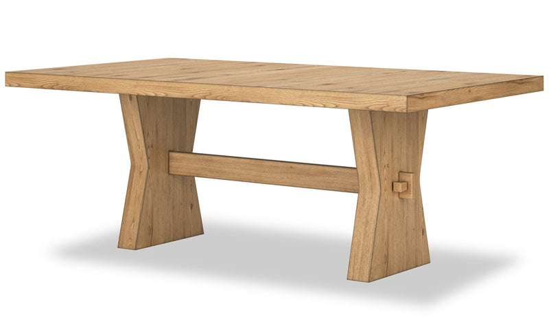 Shaw 7pc Dining Set with Table & 6 Chairs, Trestle Base, 78\"W - Natural