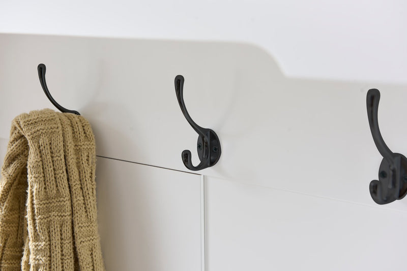 Quinn 39.75\" Hall Tree with Shoe Storage - Matte White