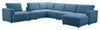 Voyage Modular 7-Piece Right-Facing Fabric Sectional with Console and Removable Back Cushions – Blue