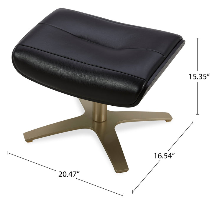 Halo Top-Grain Genuine Leather Swivel Reclining Chair with Footrest 