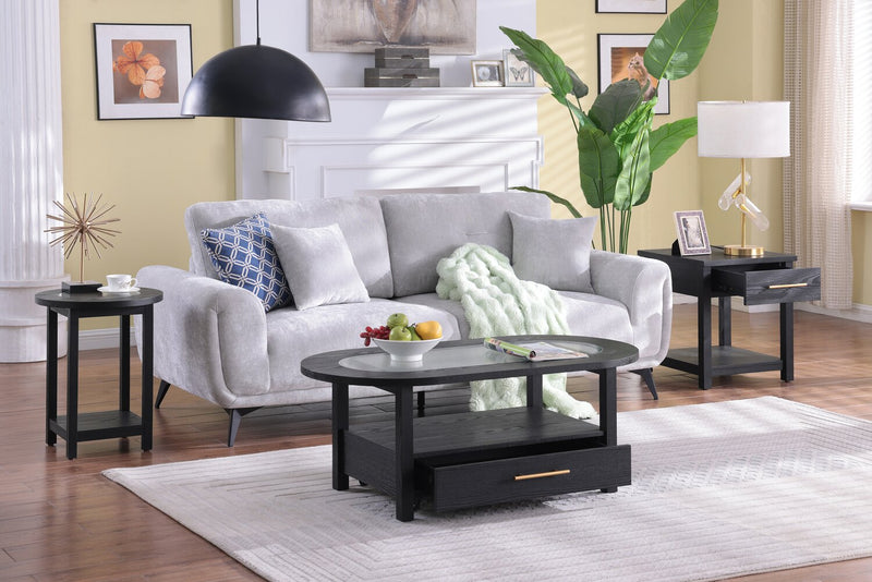 Dalton 20\" End Table with Drawer – Black 