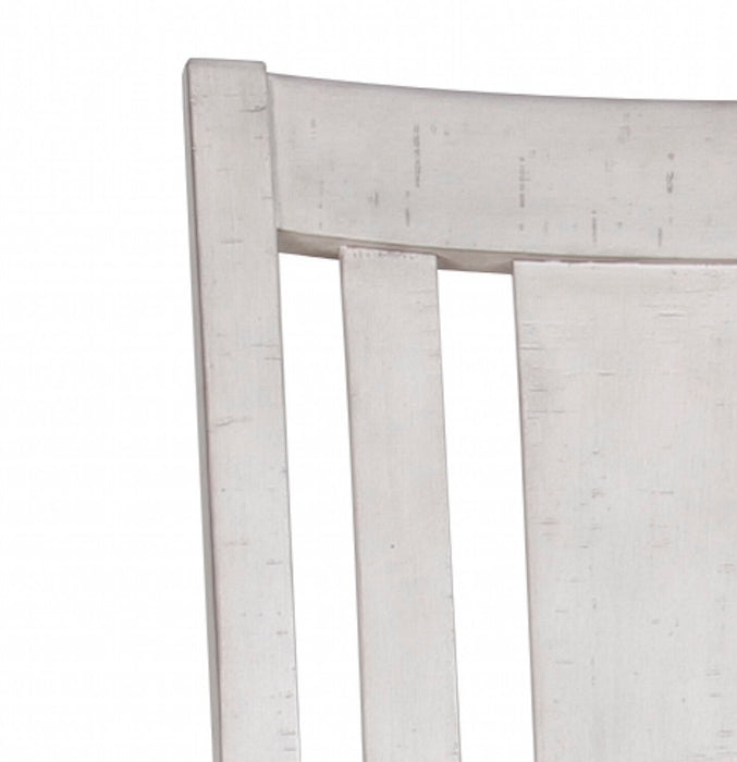 Willow Dining Chair with Cushion Fabric Seat & Nailhead Trim - Rustic White