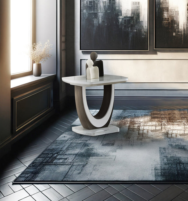 Brimley 21.75\" Modern End Table - White and Grey