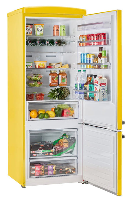 Unique Classic Retro 28\" 17 Cu Ft. Bottom Mount Refrigerator - Yellow - UNQ-310L Y TM