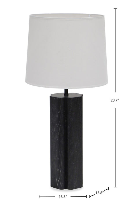 Nash 28.7\" Table Lamp with Linen Shade – Black Oak 