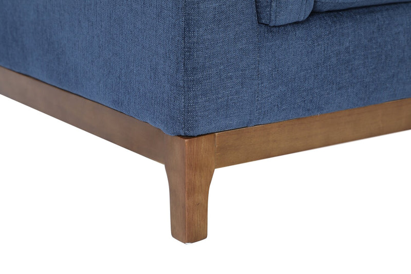 Zara 2-Piece Right-Facing Fabric Sectional with Chaise and Wood Legs - Navy