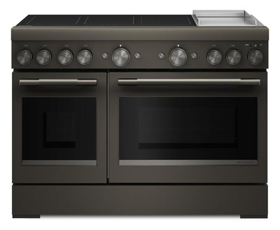 KitchenAid 6.3 Cu. Ft. Induction Freestanding Range with Griddle – Black Ore - KFID948SBE | Cuisinière à induction amovible KitchenAid de 6,3 pi³ avec plaque chauffante - minerai noir - KFID948SBE