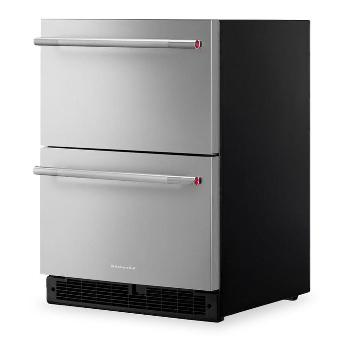 KitchenAid 24\" 4.4 Cu. Ft. Undercounter Double-Drawer Refrigerator – Stainless Steel - KURT524SSB