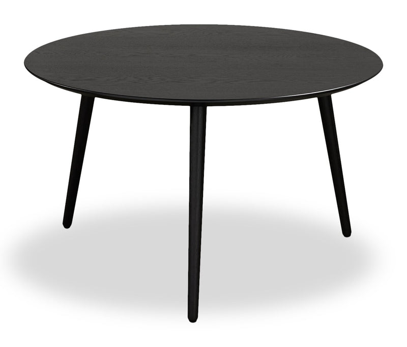 Viola 29.5\" Modern Round Top Coffee Table – Black Ash 