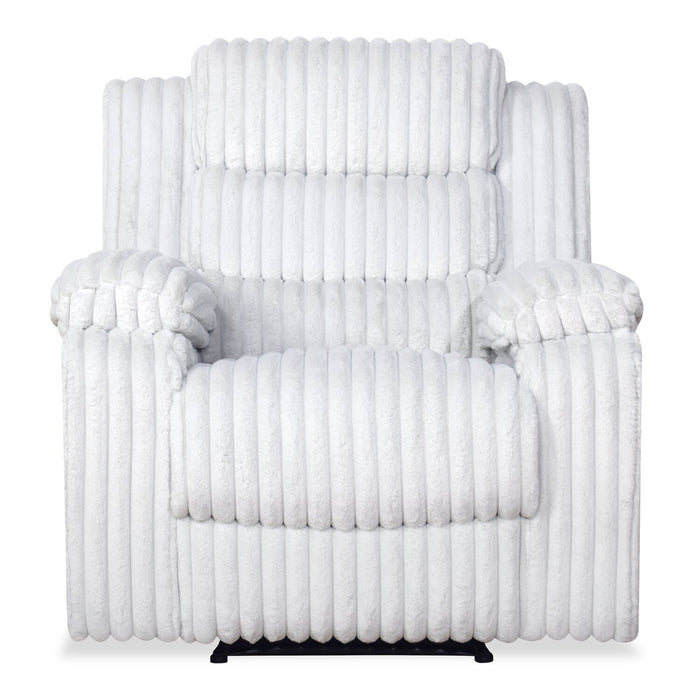 Bryson 38.5\" Faux Fur Fabric Reclining Chair - Mist Grey