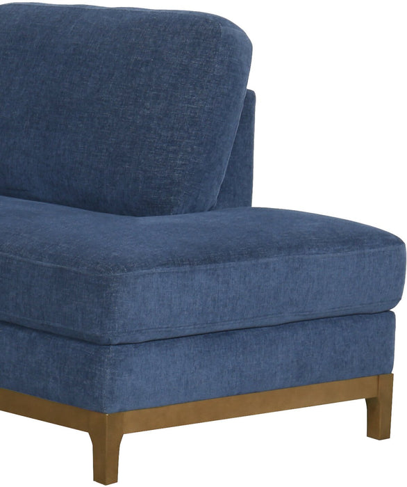 Zara 2-Piece Right-Facing Fabric Sectional with Chaise and Wood Legs - Navy