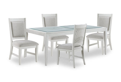 Vida 5pc Dining Set with Table & 4 Chairs, 78"W - Sand | Ensemble de salle à manger Vida 5 pièces avec table de 78 po (L) et 4 chaises - sable