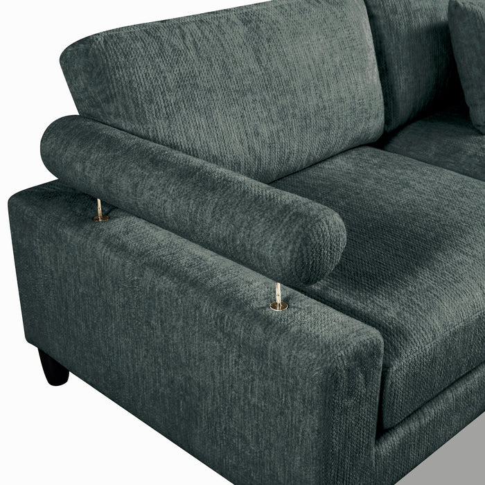 Lounge 4-Piece Chenille Armless Modular Sectional – Grey
