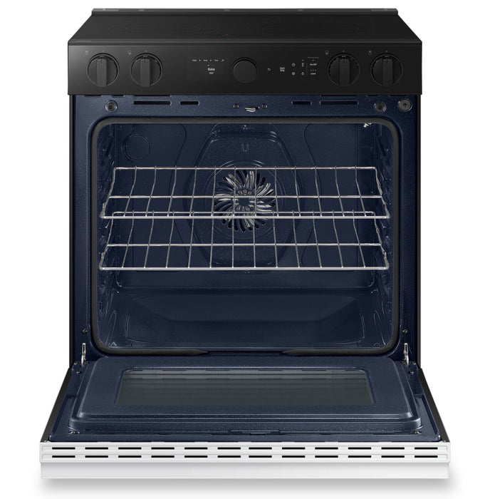 Samsung 6.3 Cu. Ft. Smart Electric Slide In Range with Oven Camera - White Glass - NSE6DB870012AC
