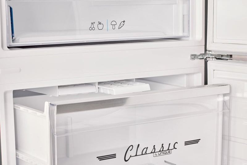 Unique Classic Retro 28\" 17 Cu Ft. Bottom Mount Refrigerator - Matte Black - UNQ-455L MB AC