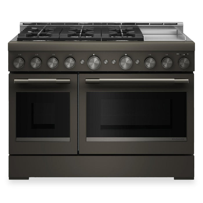 KitchenAid 6.3 Cu. Ft. 6 Burner Commercial-Style Gas Range – Black Ore - KFGD948SBE