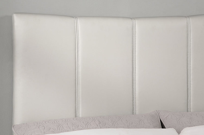 Paseo Platform Bed in Taupe Vegan-Leather Fabric - King Size