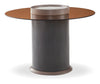 Circa 23.6\" Modern Round End Table - Amber Tempered Glass and Black Wood