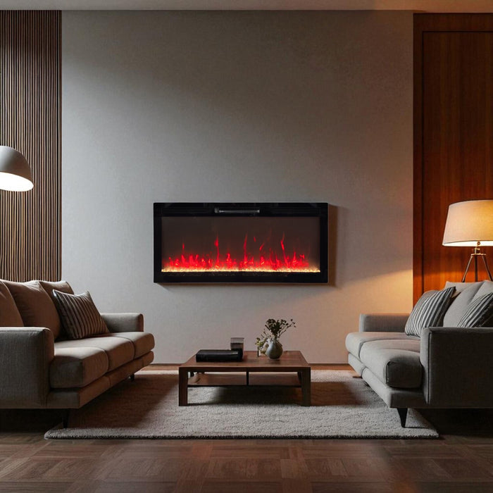 Mirage 42\" Modern Electric Fireplace - Black