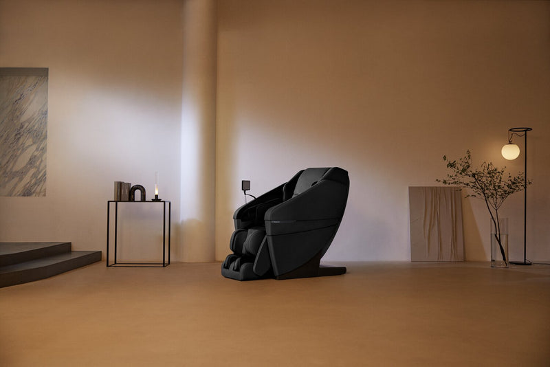 Panasonic Real Pro ULTRA Prestige™ 33.5\" High-Quality Synthetic Leather Reclining Massage Chair - Black