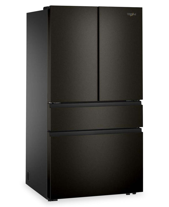 Whirlpool 36\" 30 Cu. Ft. French Door Refrigerator – Fingerprint Resistant Black Stainless Steel - WRMF3336SV