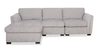 Vault 3-Piece Left-Facing Sectional with Storage Chaise and Two Storage Chairs - Grey 