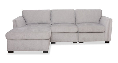 Vault 3-Piece Left-Facing Sectional with Storage Chaise and Two Storage Chairs - Grey | Sofa sectionnel de gauche Vault 3 pièces avec fauteuil long de rangement et 2 fauteuils de rangement - gris