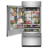 KitchenAid 36" 20.8 Cu. Ft. Built-In Bottom Mount Refrigerator - PrintShield Stainless Steel -KBBL336SPS | Réfrigérateur encastré KitchenAid de 20,8 pi³ et de 36 po à congélateur inférieur - acier inoxydable PrintShieldMC - KBBL336SPS